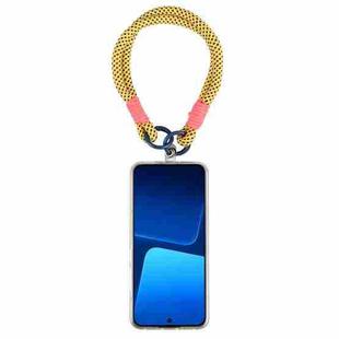Dopamine Color Double Buckle Twist Rope Short Lanyard(Yellow Black Blue)