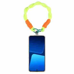 Dopamine Color Double Buckle Twist Rope Short Lanyard(Fluorescent Green Green)