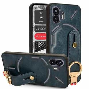 For Nothing Phone 2 Wristband Leather Back Phone Case(Blue)