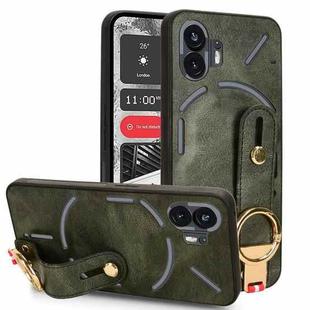 For Nothing Phone 2 Wristband Leather Back Phone Case(Green)