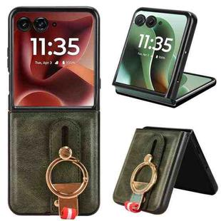 For Motorola Razr 60 Ultra Wristband Leather Back Phone Case(Green)