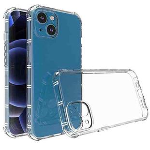 For iPhone 15 Straight Side Dual Bone Anti-fall TPU Phone Case(Transparent)