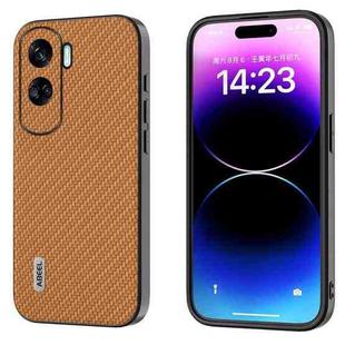 For Honor X50i 5G/90 Lite ABEEL Carbon Fiber Texture Protective Phone Case(Light Brown)