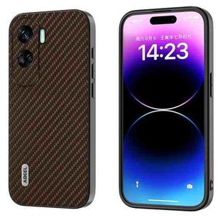 For Honor X50i 5G/90 Lite ABEEL Carbon Fiber Texture Protective Phone Case(Dark Brown)