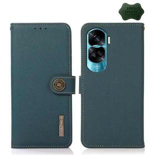 For Honor X50i 5G/90 Lite KHAZNEH Custer Genuine Leather RFID Phone Case(Green)