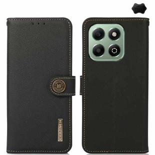 For Honor X6b KHAZNEH Custer Genuine Leather RFID Phone Case(Black)