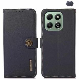 For Honor X6b KHAZNEH Custer Genuine Leather RFID Phone Case(Blue)