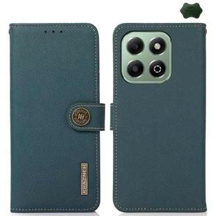 For Honor X6b KHAZNEH Custer Genuine Leather RFID Phone Case(Green)