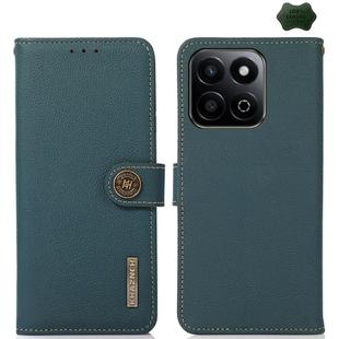 For Honor Play 60 Plus / 200 Smart KHAZNEH Custer Genuine Leather RFID Phone Case(Green)