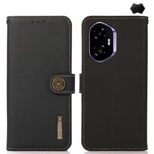 For Honor 400 KHAZNEH Custer Genuine Leather RFID Phone Case(Black)