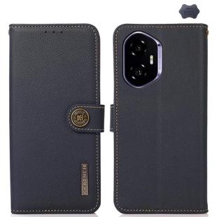 For Honor 400 KHAZNEH Custer Genuine Leather RFID Phone Case(Blue)