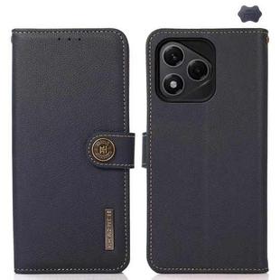 For Honor 400 Lite KHAZNEH Custer Genuine Leather RFID Phone Case(Blue)