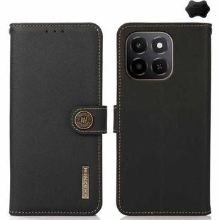 For Honor X6c 4G KHAZNEH Custer Genuine Leather RFID Phone Case(Black)