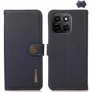 For Honor X6c 4G KHAZNEH Custer Genuine Leather RFID Phone Case(Blue)