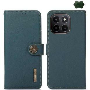For Honor X6c 4G KHAZNEH Custer Genuine Leather RFID Phone Case(Green)