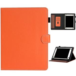 For 7 inch Universal Solid Color Horizontal Flip Leather Case with Card Slots & Holder & Pen Slot(Orange)