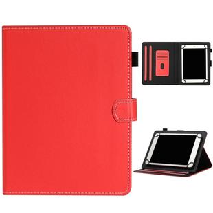 For 7 inch Universal Solid Color Horizontal Flip Leather Case with Card Slots & Holder & Pen Slot(Red)