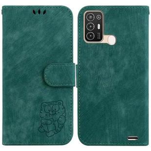 For ZTE Blade A52 Little Tiger Embossed Leather Phone Case(Green)