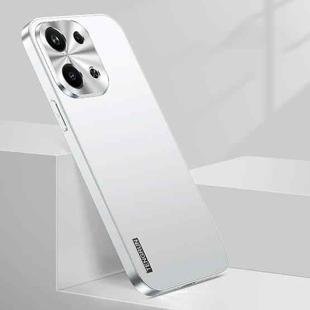 For OPPO Reno9 Pro+ Streamer Series Micro Frosted Metal Paint PC Phone Case(Silver)