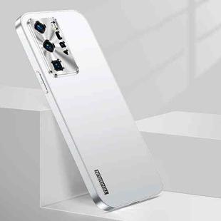 For Huawei P40 Pro Streamer Series Micro Frosted Metal Paint PC Phone Case(Silver)