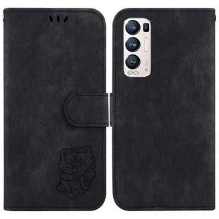 For OPPO Find X3 Neo / Reno5 Pro+ 5G Little Tiger Embossed Leather Phone Case(Black)