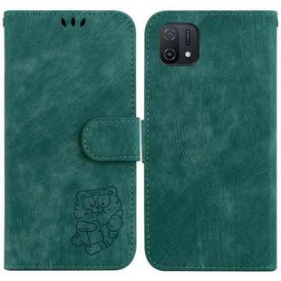 For OPPO A16K Little Tiger Embossed Leather Phone Case(Green)