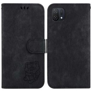 For OPPO A16K Little Tiger Embossed Leather Phone Case(Black)