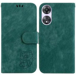For OPPO A58 5G / A78 5G Little Tiger Embossed Leather Phone Case(Green)