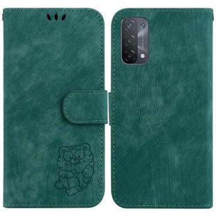 For OPPO A74 5G / A93 5G / A54 5G Little Tiger Embossed Leather Phone Case(Green)