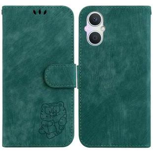 For OPPO A96 5G / Reno7 Z 5G Little Tiger Embossed Leather Phone Case(Green)