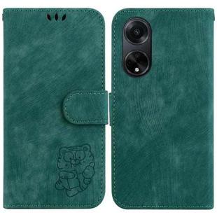 For OPPO A98 5G / F23 5G India Little Tiger Embossed Leather Phone Case(Green)