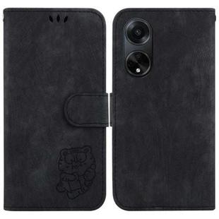 For OPPO A98 5G / F23 5G India Little Tiger Embossed Leather Phone Case(Black)