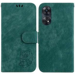 For OPPO Reno8 T 4G Little Tiger Embossed Leather Phone Case(Green)