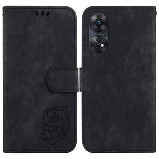 For OPPO Reno8 T 4G Little Tiger Embossed Leather Phone Case(Black)