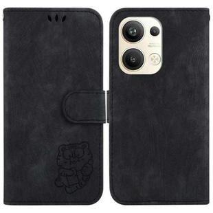 For OPPO Reno9 Pro+ Little Tiger Embossed Leather Phone Case(Black)