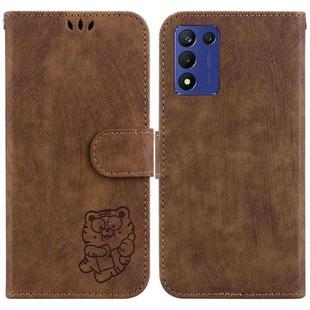 For OPPO K9S 5G / Realme Q3S Little Tiger Embossed Leather Phone Case(Brown)