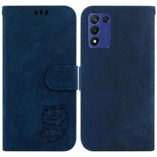 For OPPO K9S 5G / Realme Q3S Little Tiger Embossed Leather Phone Case(Dark Blue)