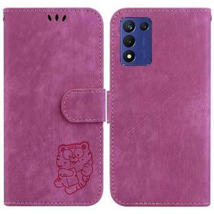 For OPPO K9S 5G / Realme Q3S Little Tiger Embossed Leather Phone Case(Rose Red)