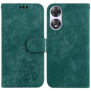 For OPPO A78 4G Little Tiger Embossed Leather Phone Case(Green)