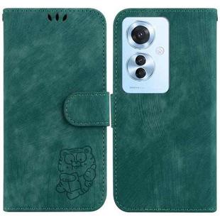 For  OPPO F25 Pro 5G Global Little Tiger Embossed Leather Phone Case(Green)