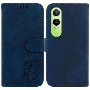 For OPPO K12x Little Tiger Embossed Leather Phone Case(Dark Blue)