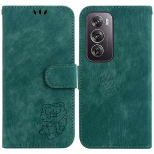 For OPPO Reno12 Pro 5G Global Little Tiger Embossed Leather Phone Case(Green)