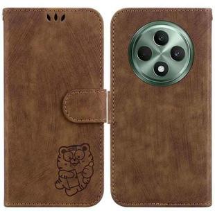 For OPPO Reno12 F 5G Little Tiger Embossed Leather Phone Case(Brown)