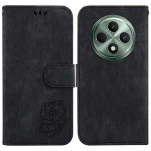 For OPPO Reno12 F 5G Little Tiger Embossed Leather Phone Case(Black)