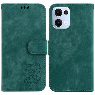 For OPPO Reno13 Global Little Tiger Embossed Leather Phone Case(Green)