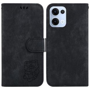 For OPPO Reno13 Global Little Tiger Embossed Leather Phone Case(Black)