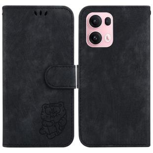 For OPPO Reno13 Pro Global Little Tiger Embossed Leather Phone Case(Black)