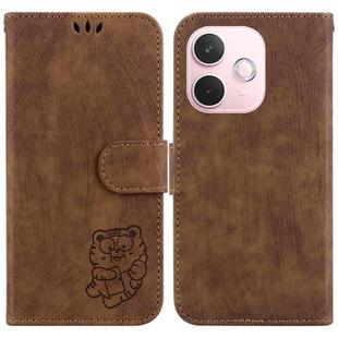 For OPPO A5 Pro 5G Little Tiger Embossed Leather Phone Case(Brown)