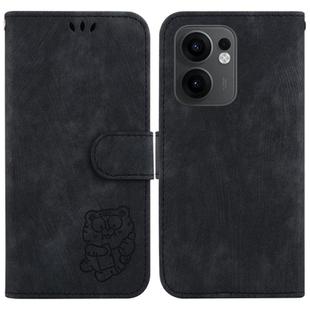 For OPPO Reno13 F 4G / 5G Little Tiger Embossed Leather Phone Case(Black)