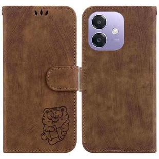 For OPPO A5x 5G / A3 4G / 5G / A3x 4G / 5G Little Tiger Embossed Leather Phone Case(Brown)